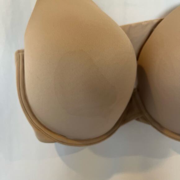 Joy Spun Women's T-Shirt Bra 38DDD Brown Lightly Padded Underwire Nude - Picture 3 of 5